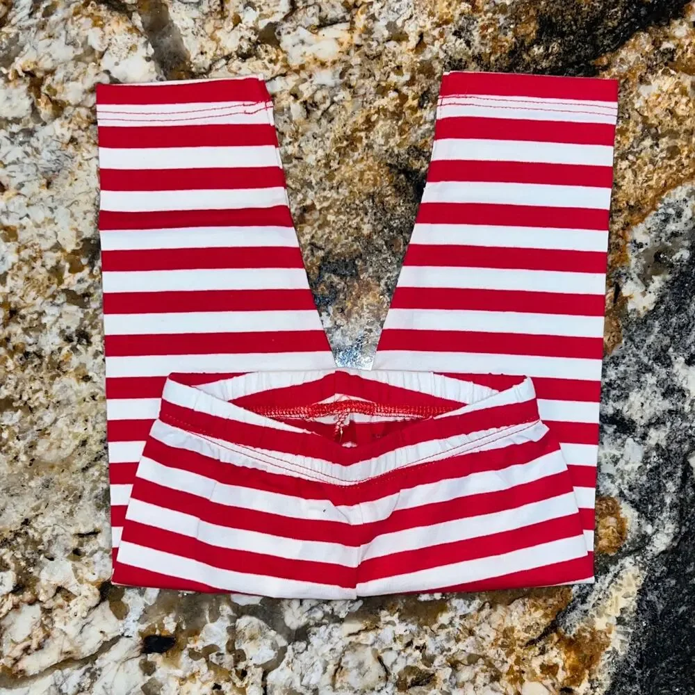 NWT GAP Baby Red & White Stripe Peplum Top & Leggings - SIZE 3-6M